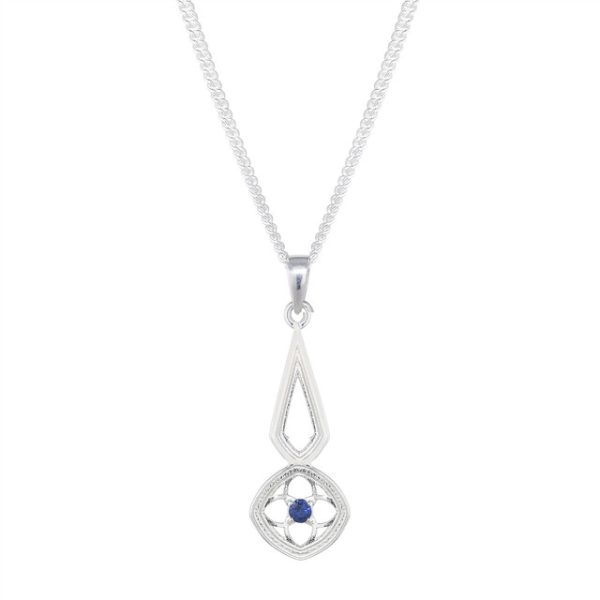 Silver Sapphire Quire Necklace