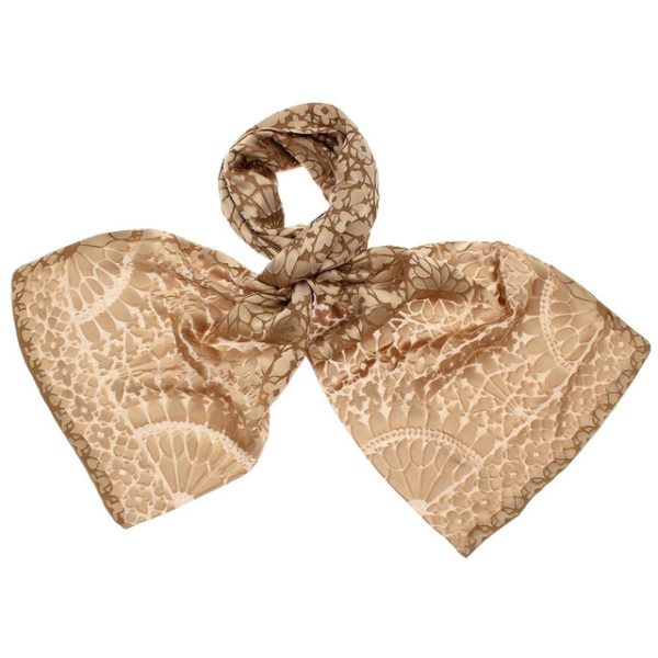 Gold Silk Devoré Scarf