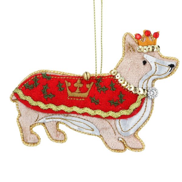 Fabric Christmas Corgi Decoration