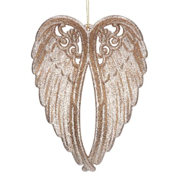 Gold Sparkling Wings Decoration