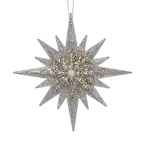 Silver and Gold Bethlehem Star Decoration