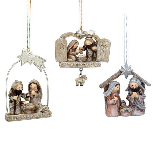 Pastel Resin Nativity Scene Decoration